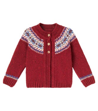 Intarsia wool-blend cardigan  | La Coqueta