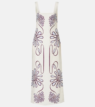 Amaranta printed linen midi dress | Cala de la Cruz