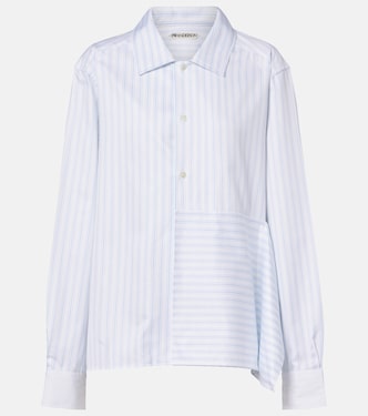 Striped asymmetric cotton poplin shirt | JW Anderson