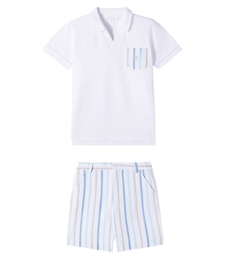 Cotton polo shirt and shorts set | Patachou