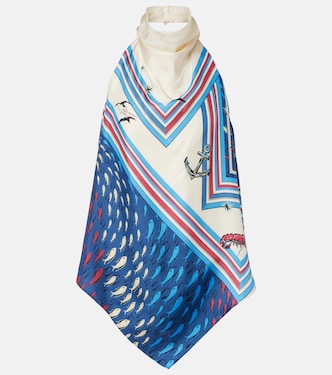 Apollo printed silk satin top | Alémais