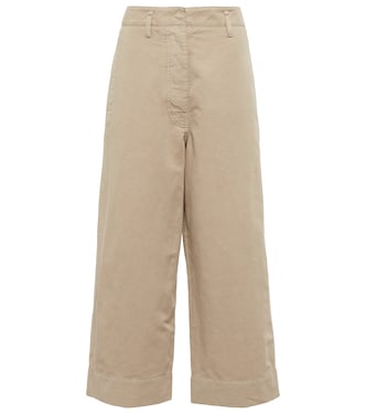 Cotton and linen cropped pants | Lemaire