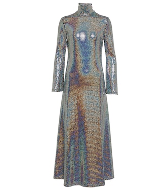 Amaliya iridescent mockneck midi dress | Dodo Bar Or