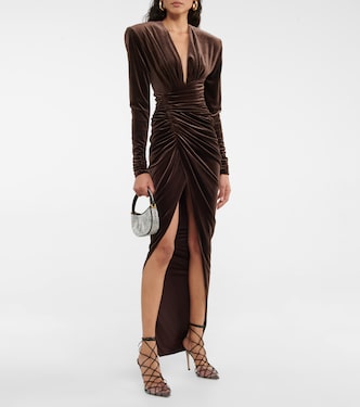 Vestido largo de terciopelo fruncido | Alexandre Vauthier