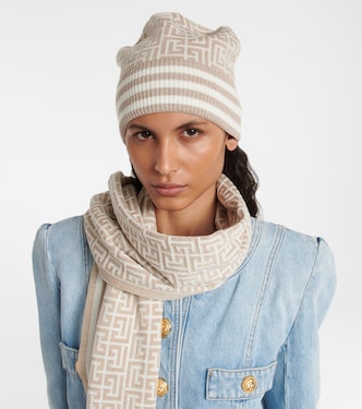 Monogram wool-blend beanie | Balmain