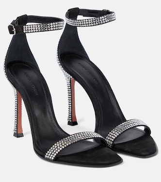 Kim crystal-embellished suede sandals | Amina Muaddi