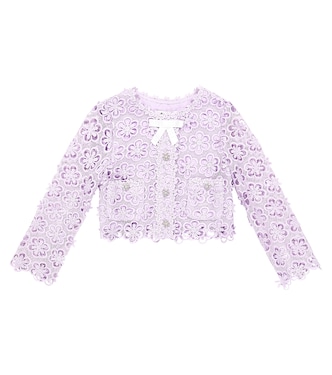 Embellished guipure lace cardigan | Self-Portrait Kids