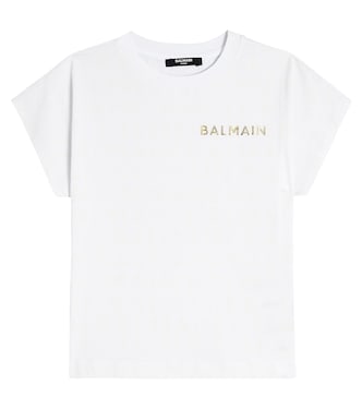 Camiseta en jersey de algodón con logo | Balmain Kids