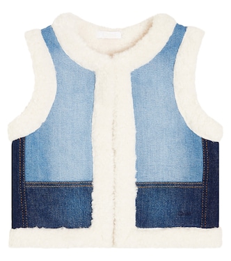 Gilet in denim e pile | Chloé Kids