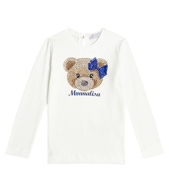 Verziertes Longsleeve aus Baumwoll-Jersey | Monnalisa