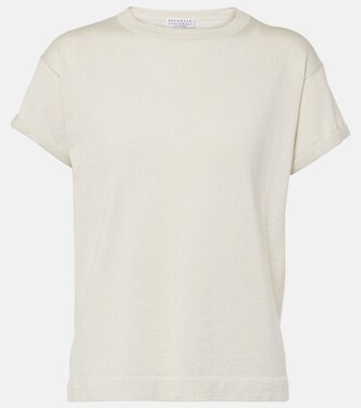 Top in lamé di misto cashmere | Brunello Cucinelli