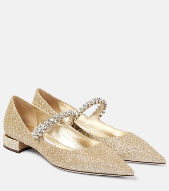 Bing embellished glitter Mary Jane flats | Jimmy Choo