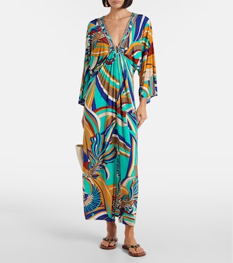 Draped printed jersey maxi dress | Camilla