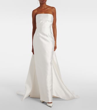 Robe longue de mariée Imani en satin | Solace London