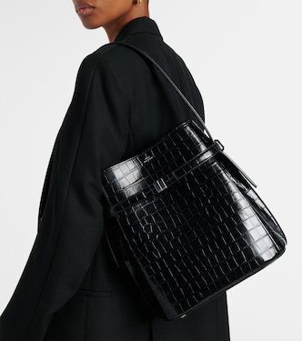Belted Medium croc-effect leather tote bag | Toteme