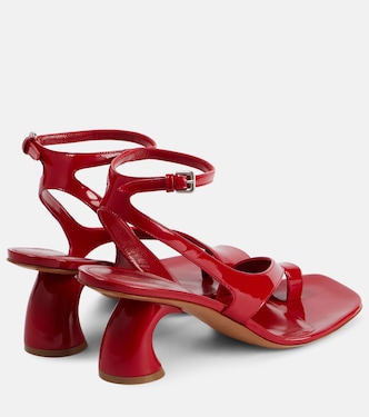 Asymmetric patent leather sandals  | Dries Van Noten