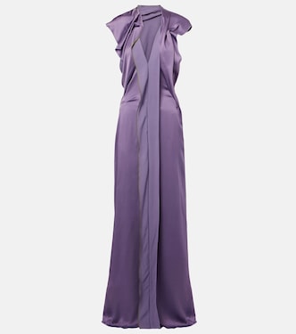 Draped open-back satin gown | Victoria Beckham