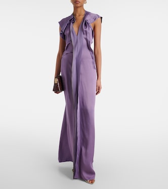Abito lungo in raso | Victoria Beckham