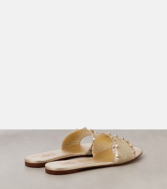Rockstud metallic leather slides | Valentino Garavani