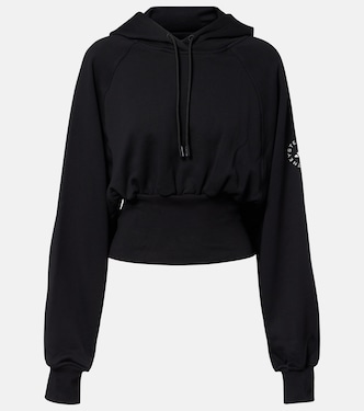 Cropped cotton jersey hoodie | Adidas by Stella McCartney