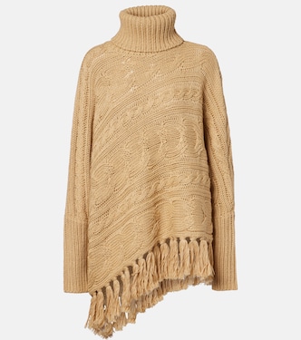 Asymmetric turtleneck wool-blend sweater  | Goldbergh