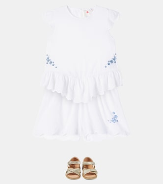 Floral ruffled cotton shorts | Konges Sløjd