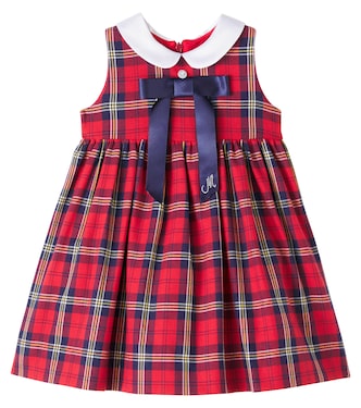 Baby plaid cotton-blend dress | Monnalisa