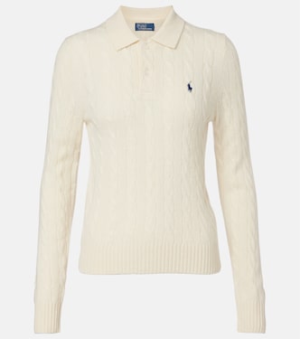 Cable-knit wool and cashmere polo sweater | Polo Ralph Lauren