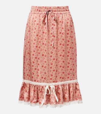 Jupe midi en soie et coton mélangés | Dolce&Gabbana