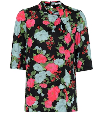 Top Kacey a stampa floreale in jersey | Erdem