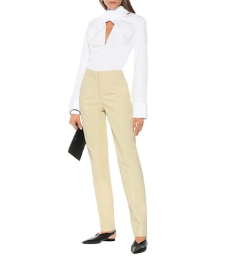 Pantaloni a vita alta in cotone | Jil Sander