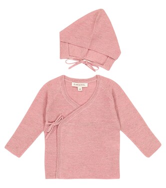 Baby - Cardigan e cuffia Angelfish | Caramel
