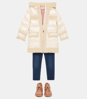 Wattierter Mantel mit Faux Shearling | Woolrich Kids