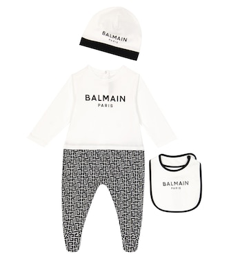 Bébé – Set grenouillère, bavoir et bonnet | Balmain Kids