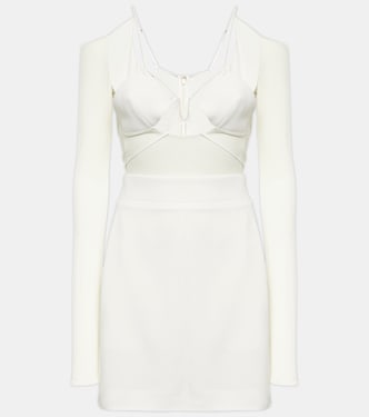 Bridal cutout crêpe minidress | Nensi Dojaka