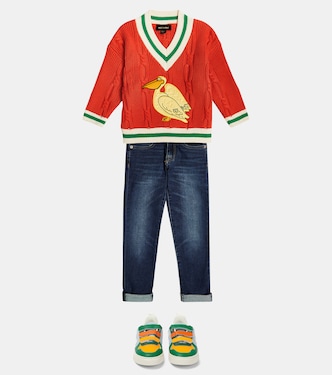 Jersey en punto de algodón bordado | Mini Rodini