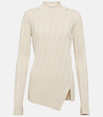 Asymmetric ribbed-knit sweater | Stella McCartney