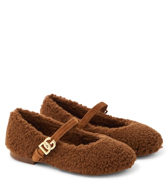 Ballerine in shearling sintetico | Dolce&Gabbana Kids