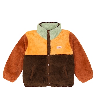 Colorblocked faux shearling jacket | Tinycottons