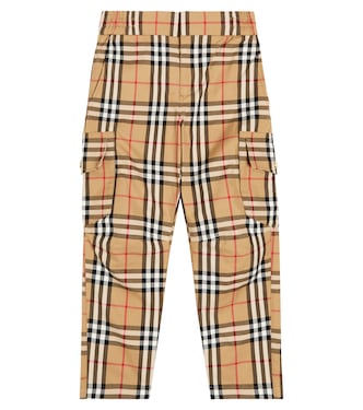 Pantalon cargo Burberry Check en coton | Burberry Kids