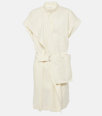 Asymmetrical cotton-blend minidress | Lemaire
