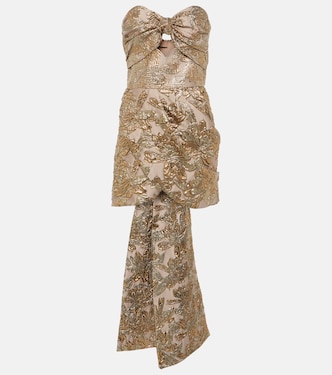 Miniabito in broccato con cut-out | Johanna Ortiz