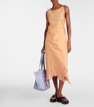 Robe midi en coton et dentelle | Acne Studios