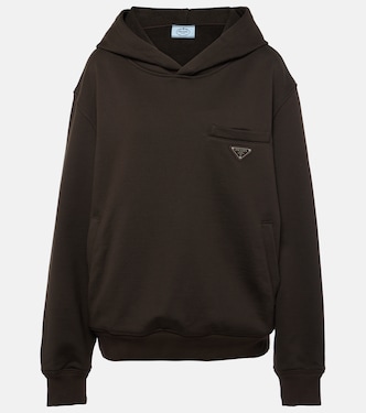 Felpa oversize in cotone con cappuccio | Prada