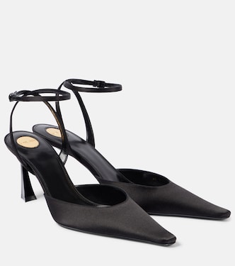 Aimée 75 satin slingback pumps | Saint Laurent