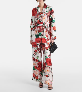 Camicia in raso di seta con stampa | Dolce&Gabbana