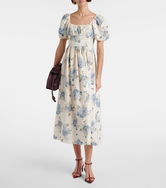 Abito midi Dalia in lino con stampa | Faithfull