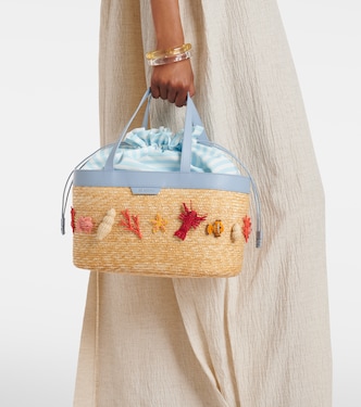 Marea embellished rattan tote bag | Aquazzura