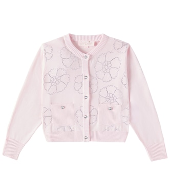 Crystal-embellished floral cotton cardigan | Tutu Du Monde