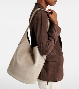 Bucket-Bag Large aus Veloursleder | Brunello Cucinelli